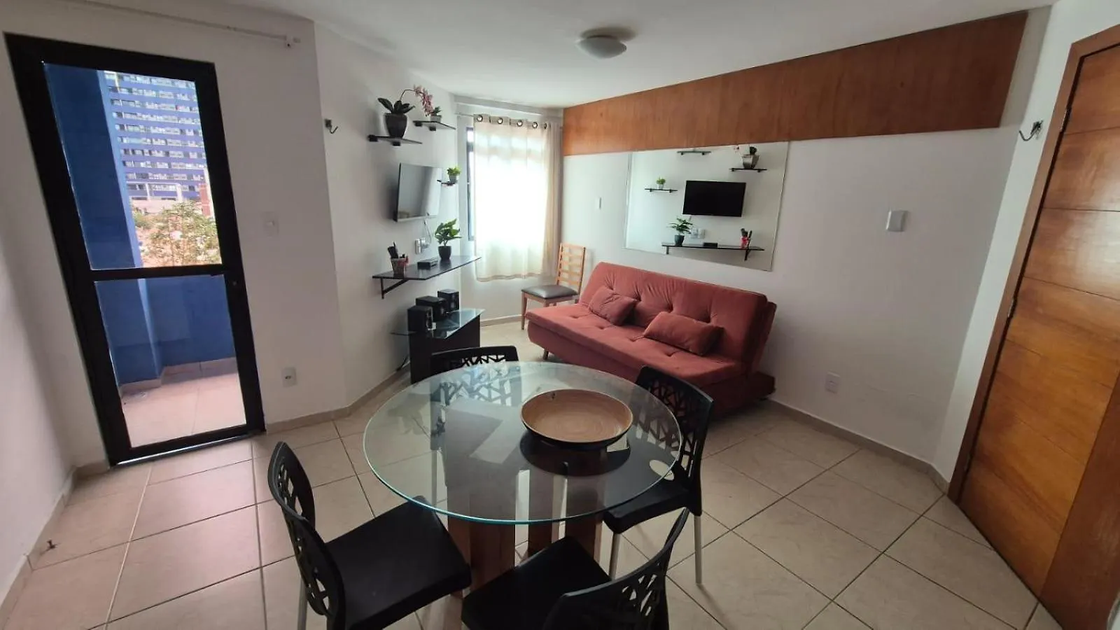 アパート Manhatan Flat Com 1 Quarto, Cozinha E Sala ナタール